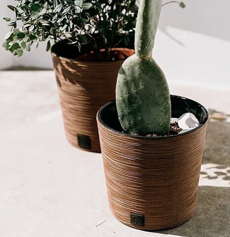 Plant Pots Ribbed Brown, Blue, White or Green