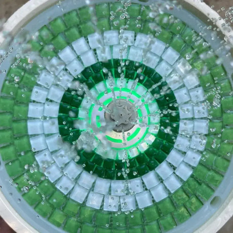 Green Mosaic Base water flowing on water fountain