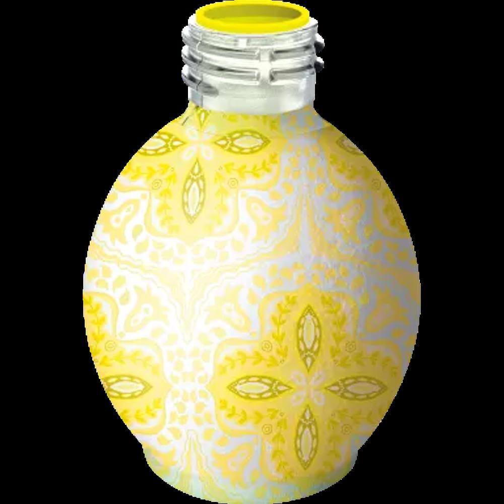 Fruit fly bottle with yellow and white pattern
