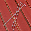 Three galvanised steel garden pegs