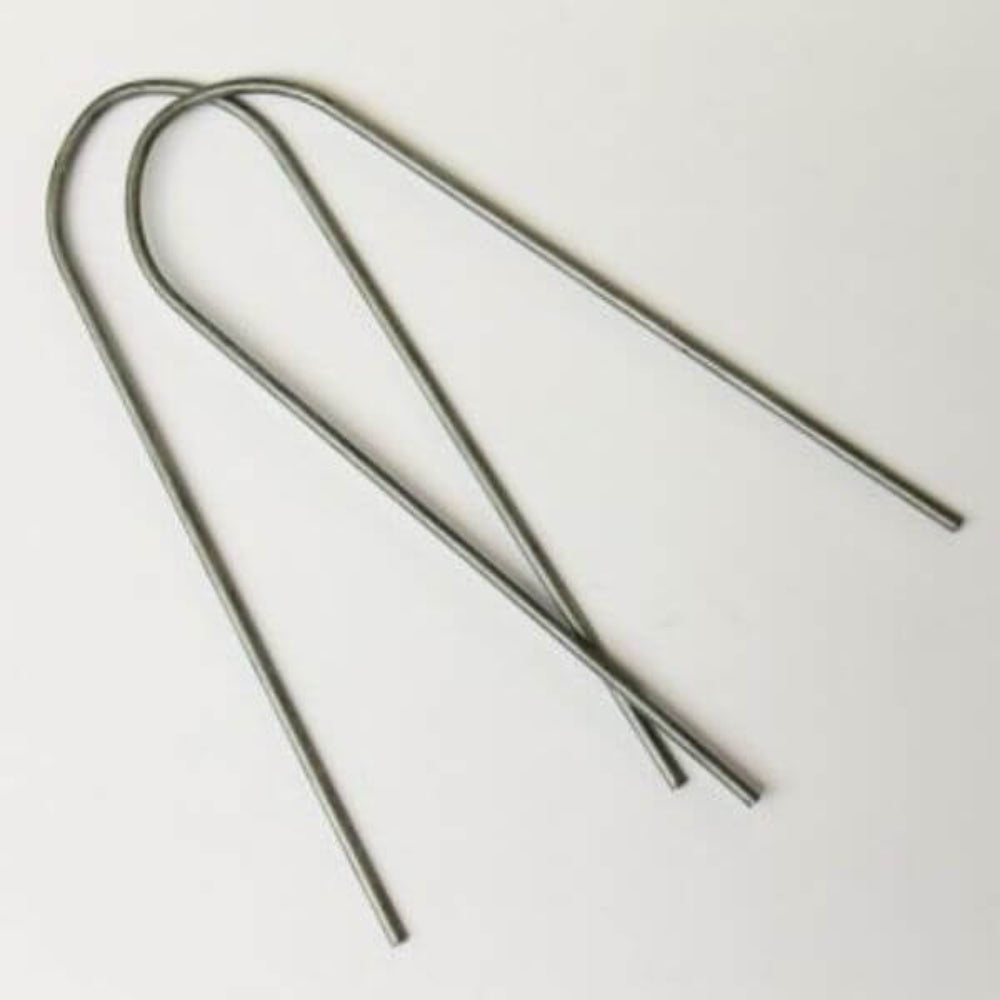 A single U-pin ground staple