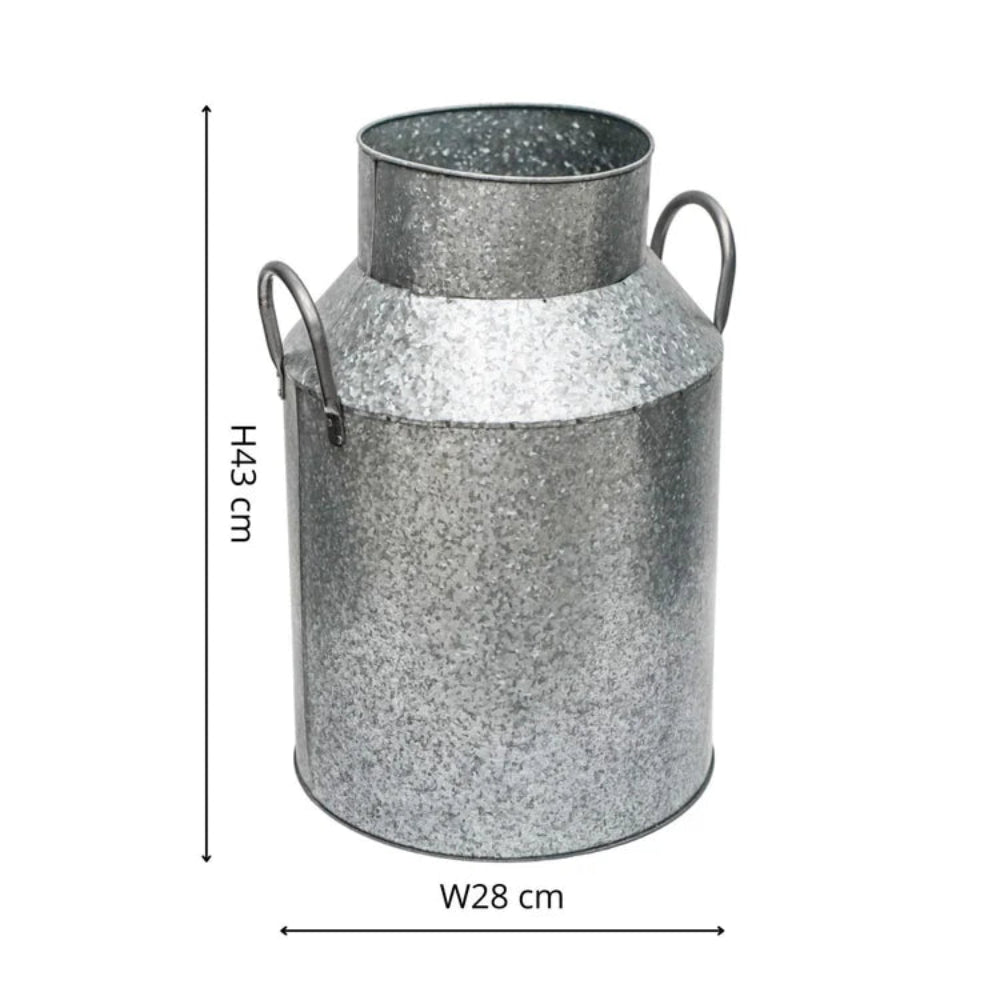 dimensions of the galvanised milk churn pot
