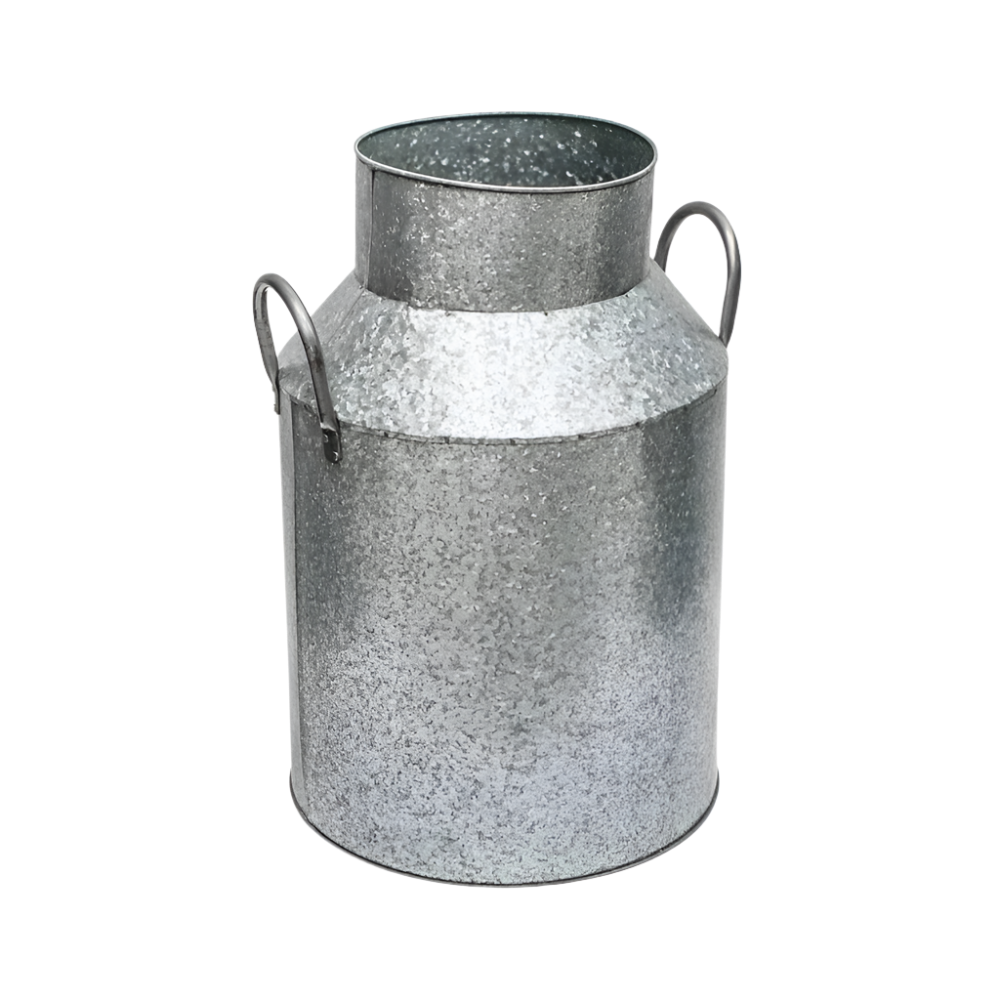 galvanised milk churn planter