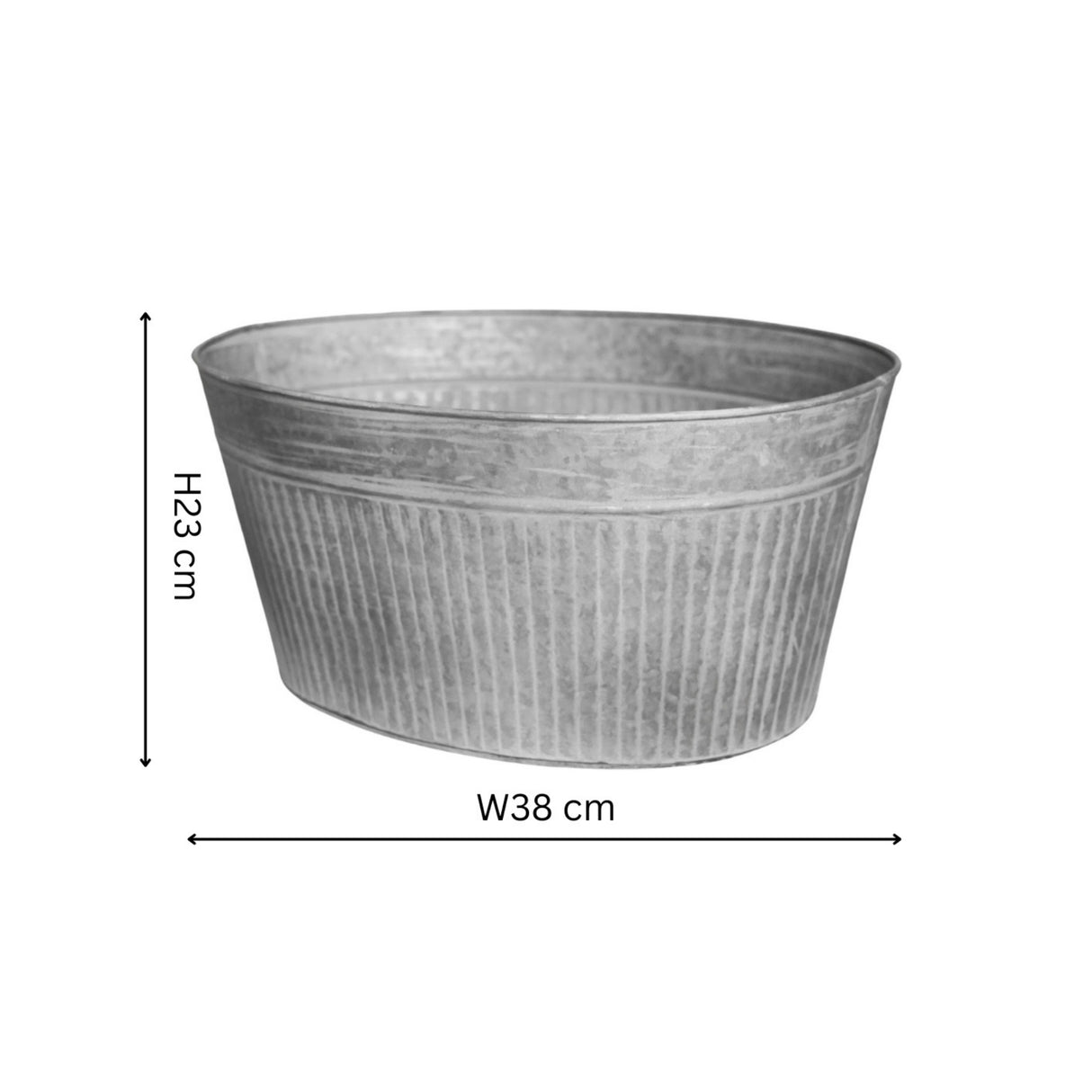 Oval Galvanised Silver Planting Trough