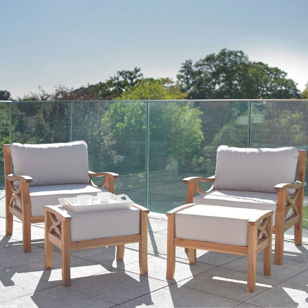 Garden Armchair with Footrest Sorrento Style