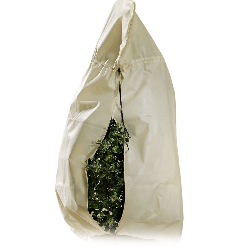 large pot being protected with heavy duty fleece