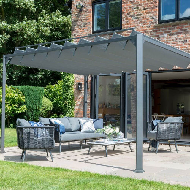 outdoor garden gazebo with garden furniture