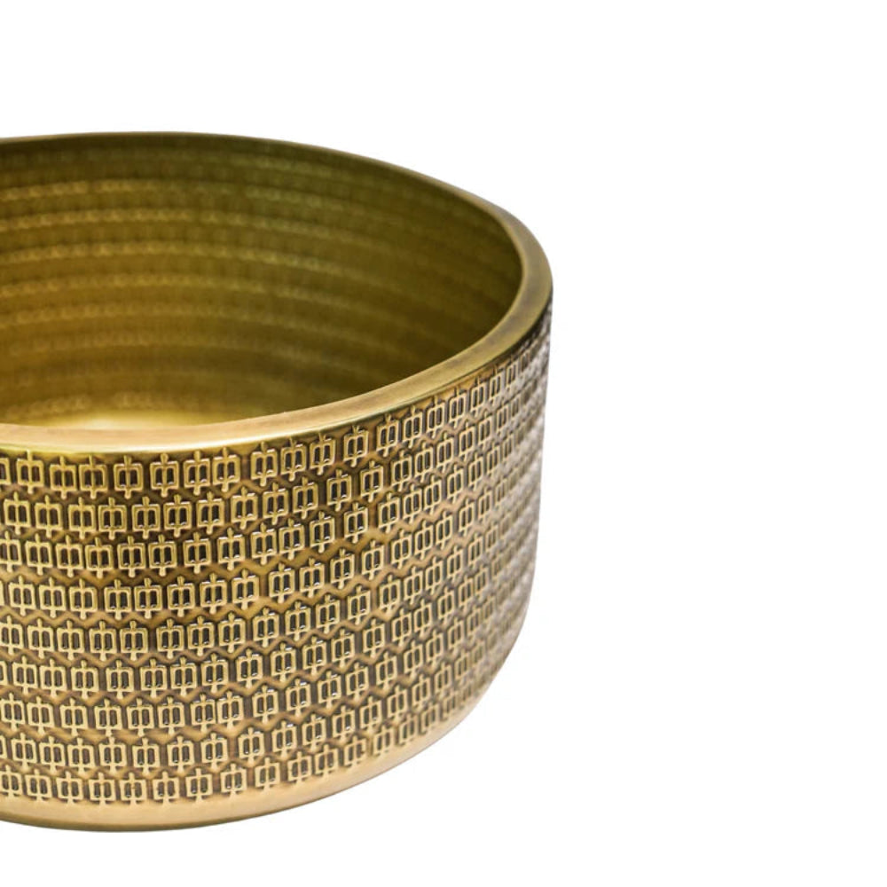 solis gold bowl embossed planter