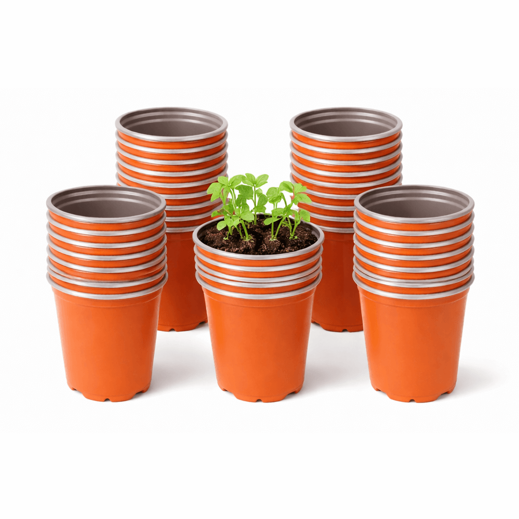 Terracotta Plastic Plant Pots - 9cm Round 0.35L