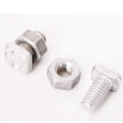 A set of square head bolts and nuts made of metal