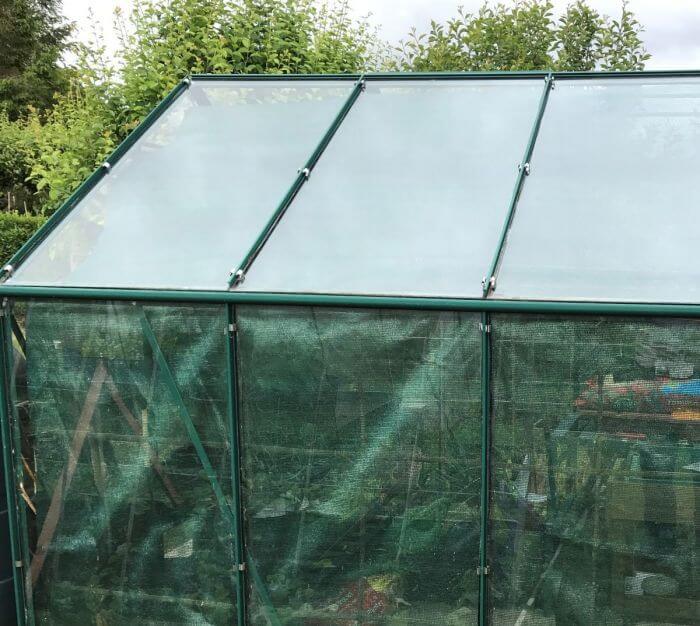 windbreak shade netting in a greenhouse