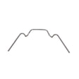 A silver-colored metal wire 'W' clip