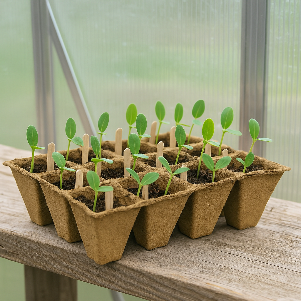 seedlings in plug plant tray
