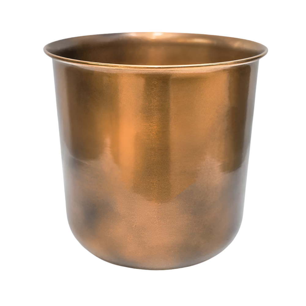 hampton copper effect metal plant pot