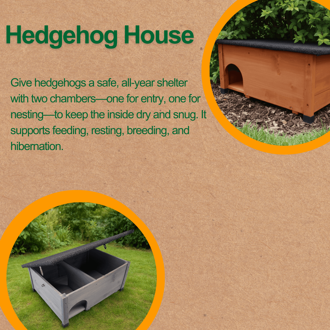 Wooden Hedgehog House