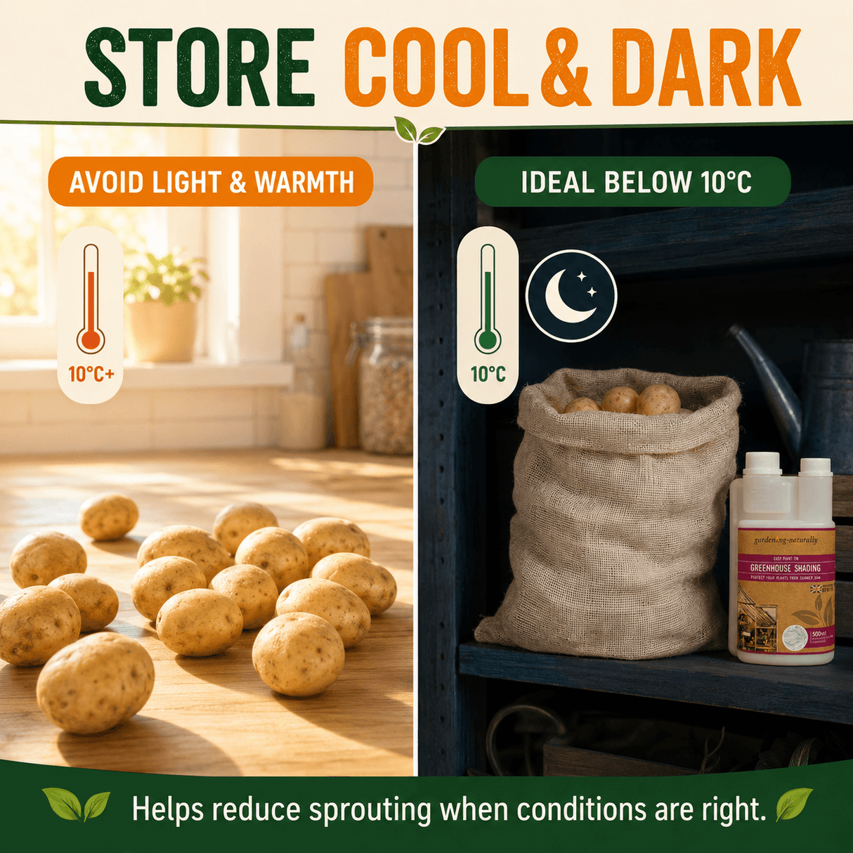potato sacks storage conditions