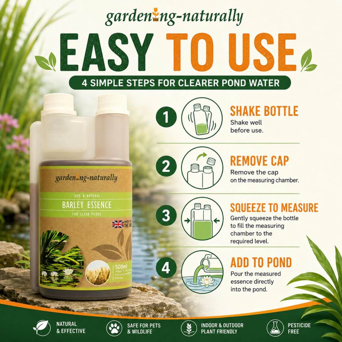 Barley Straw Extract Natural Pond Treatment