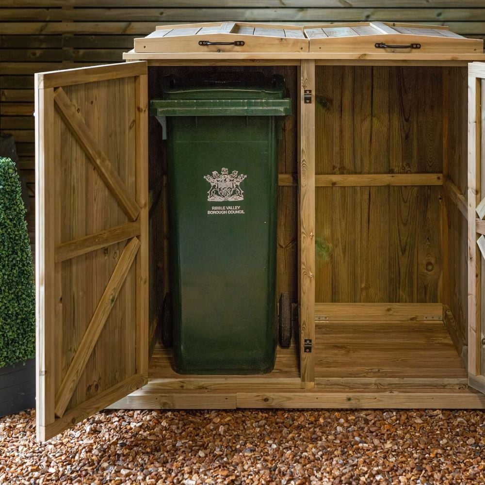 inside wheelie bin storage box with 1 bin