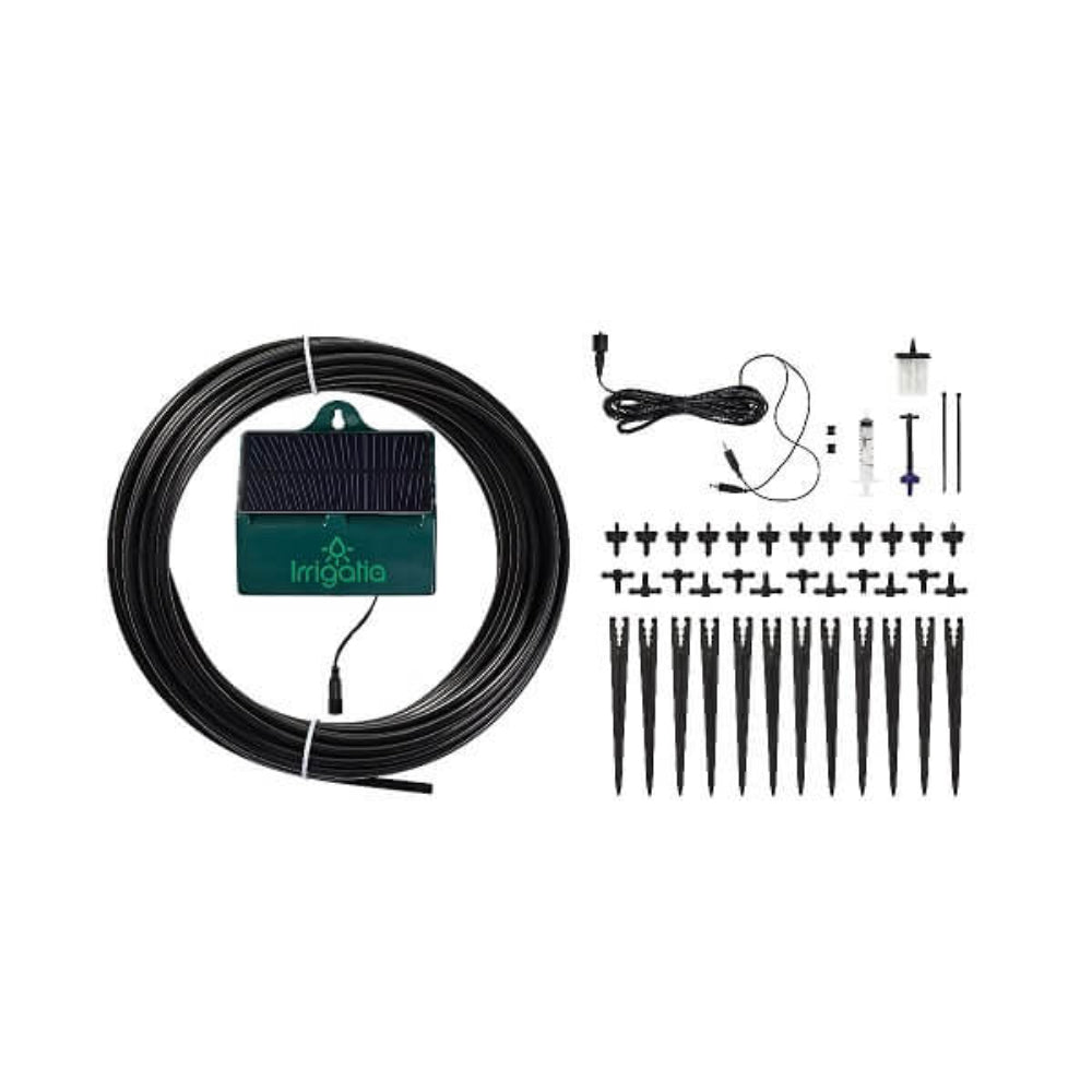 Solar irrigation kit with drippers and wires