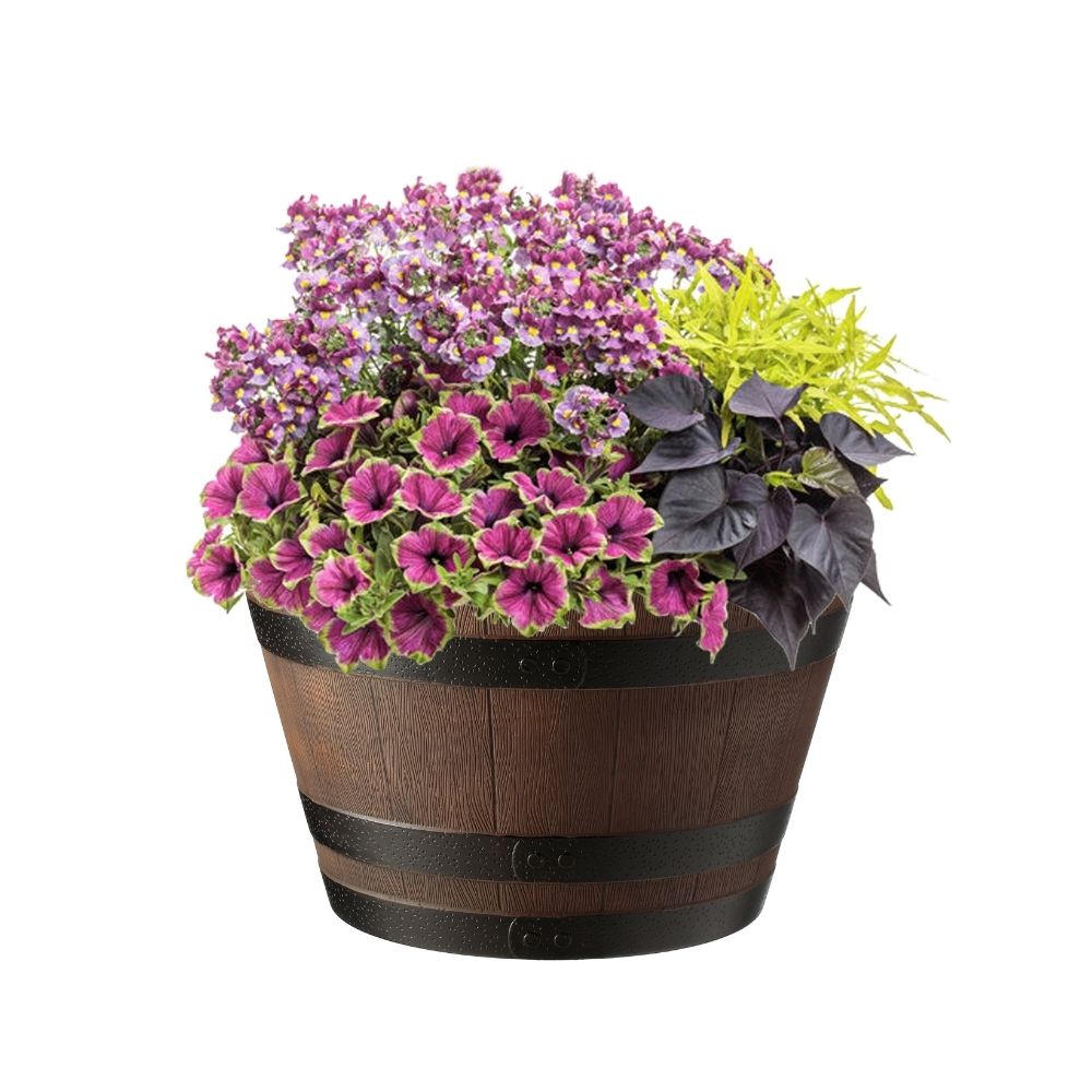 jasmine barrel planter brown