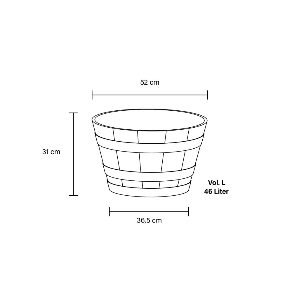 jasmine barrel planter dimensions