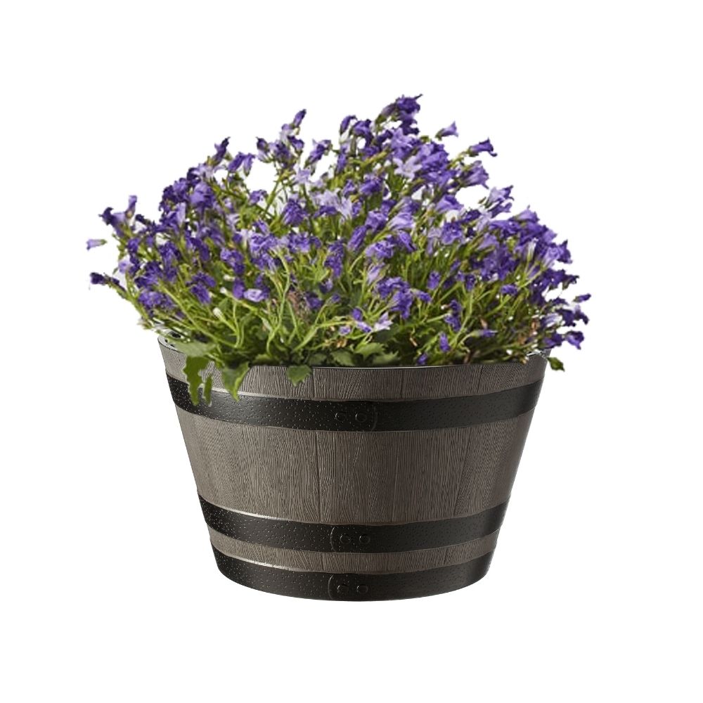 jasmine barrel planter light grey