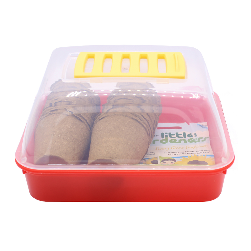 Kids growing set propagator with seeds and pots inside
