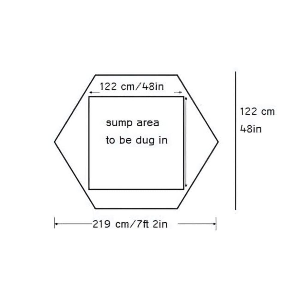 tow view of dimensions of 600 gallon koi pond