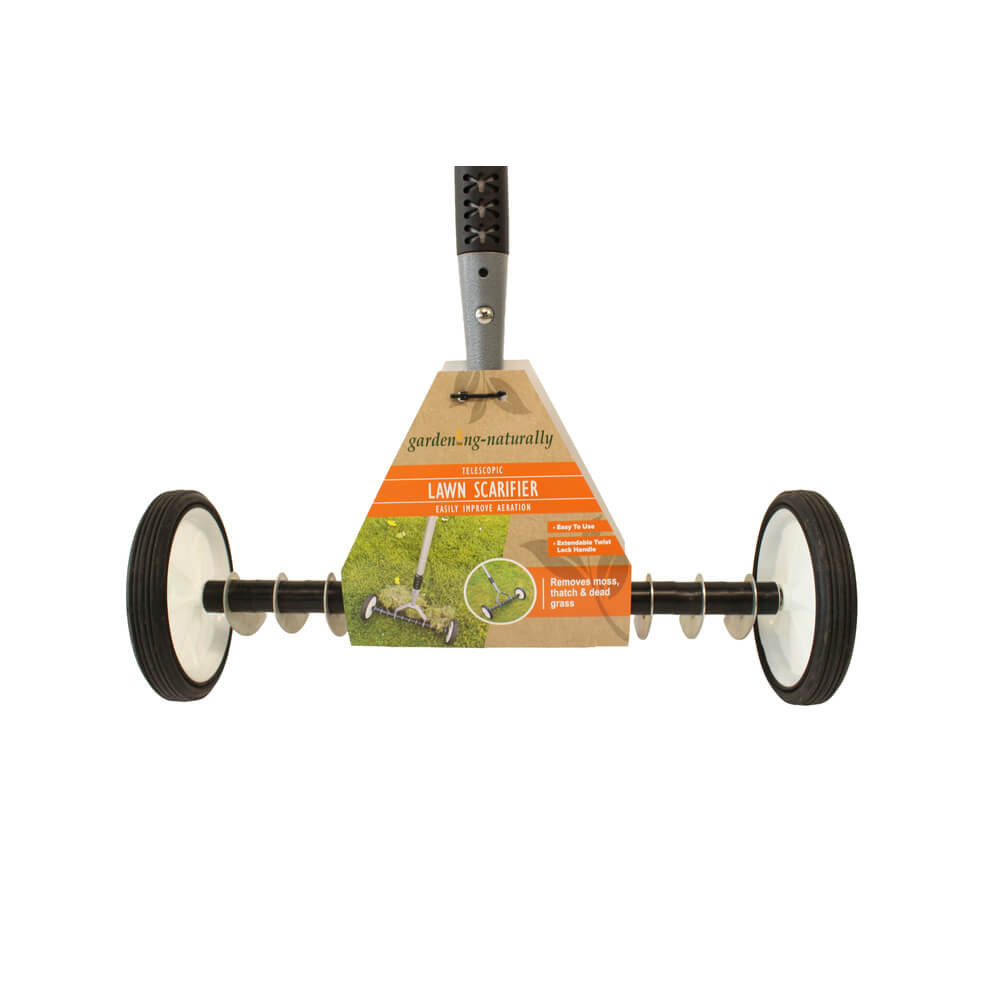Lawn scarifier wheels