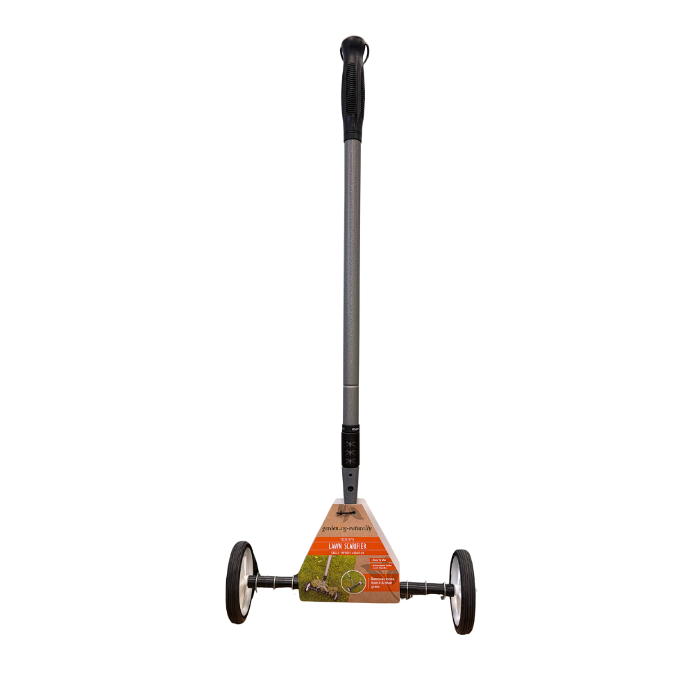 garden lawn scarifier plain background