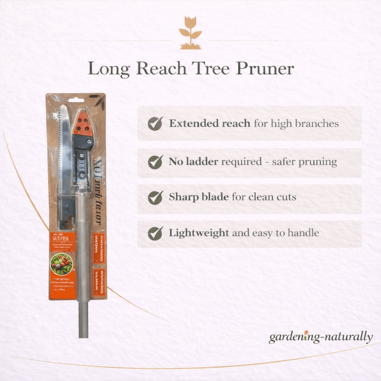 Tree Pruner - Long reach- 1.5m with Blade and Saw - Long Handle