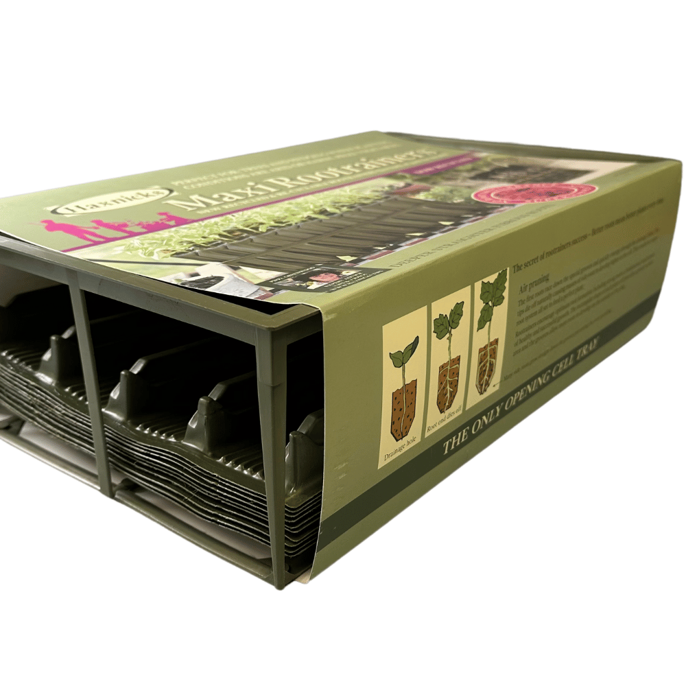 Maxi rootrainers in box showing how they work