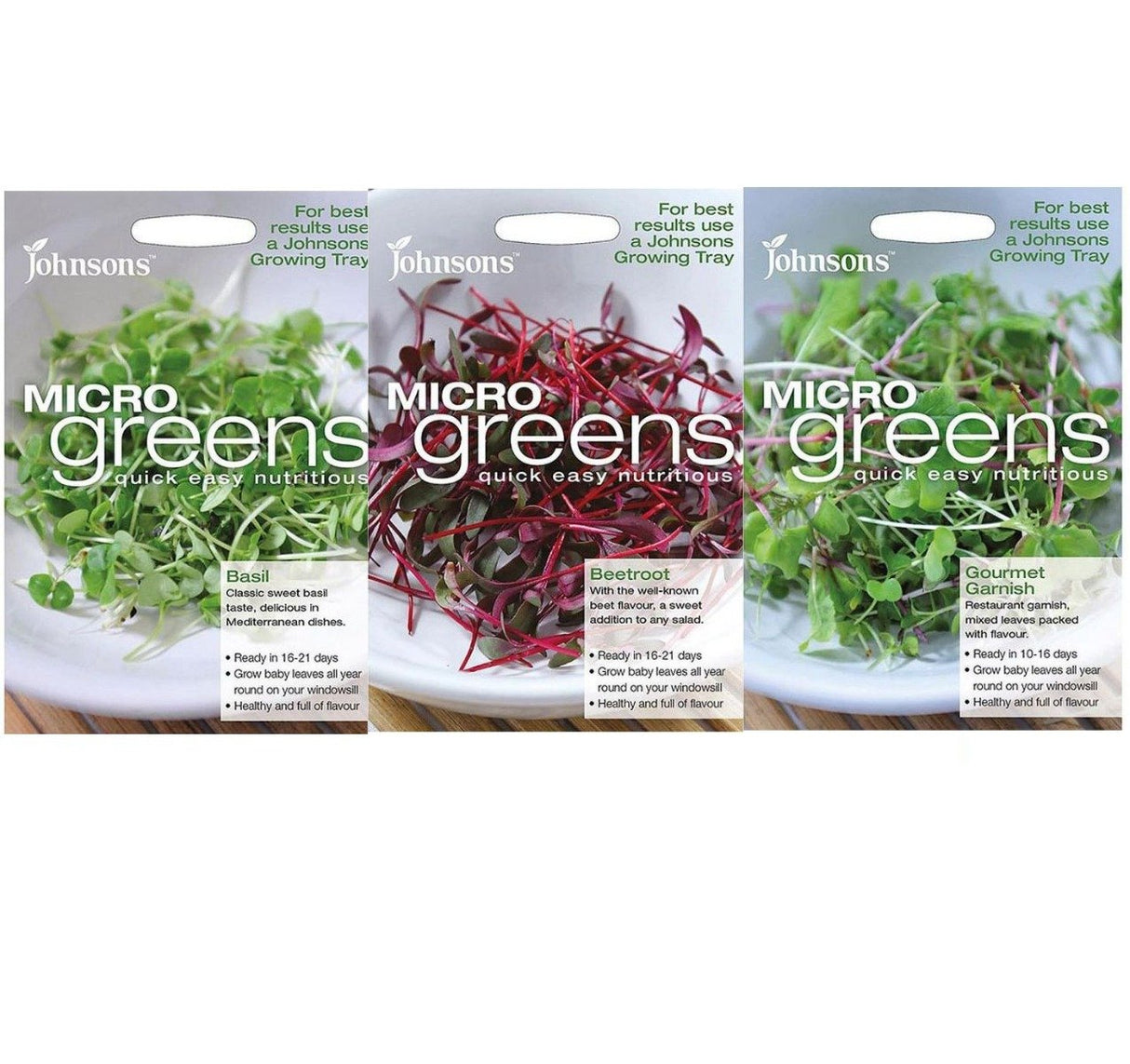 Three packs of micro green seeds