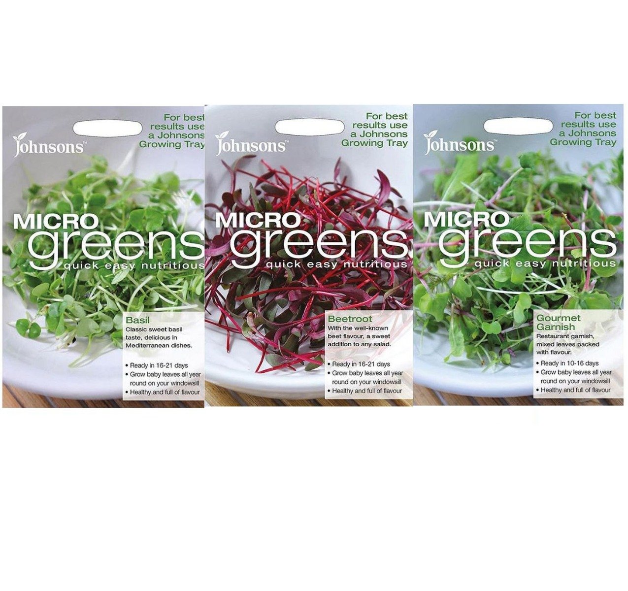 Three packs of micro green seeds