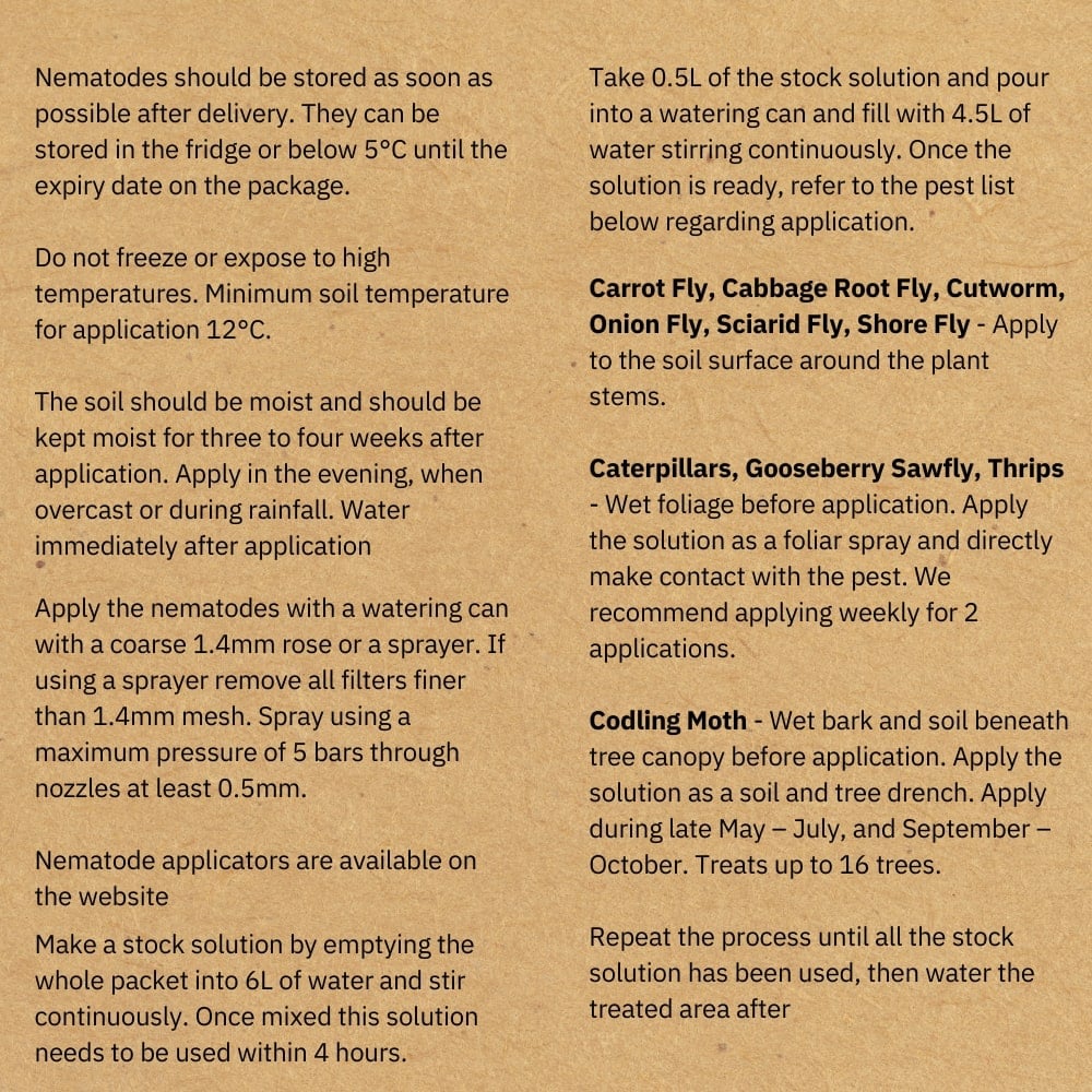 Instructions on gardening naturally fruit and vegetable nematodes