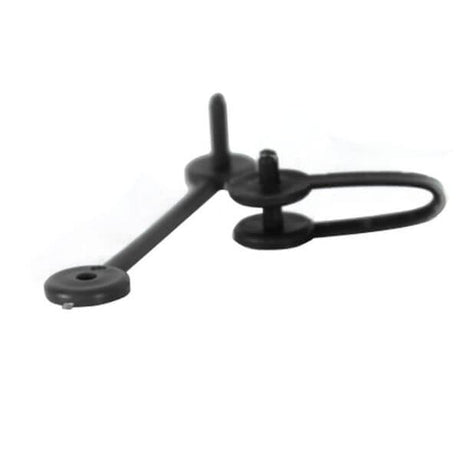 Two black garden netting clips