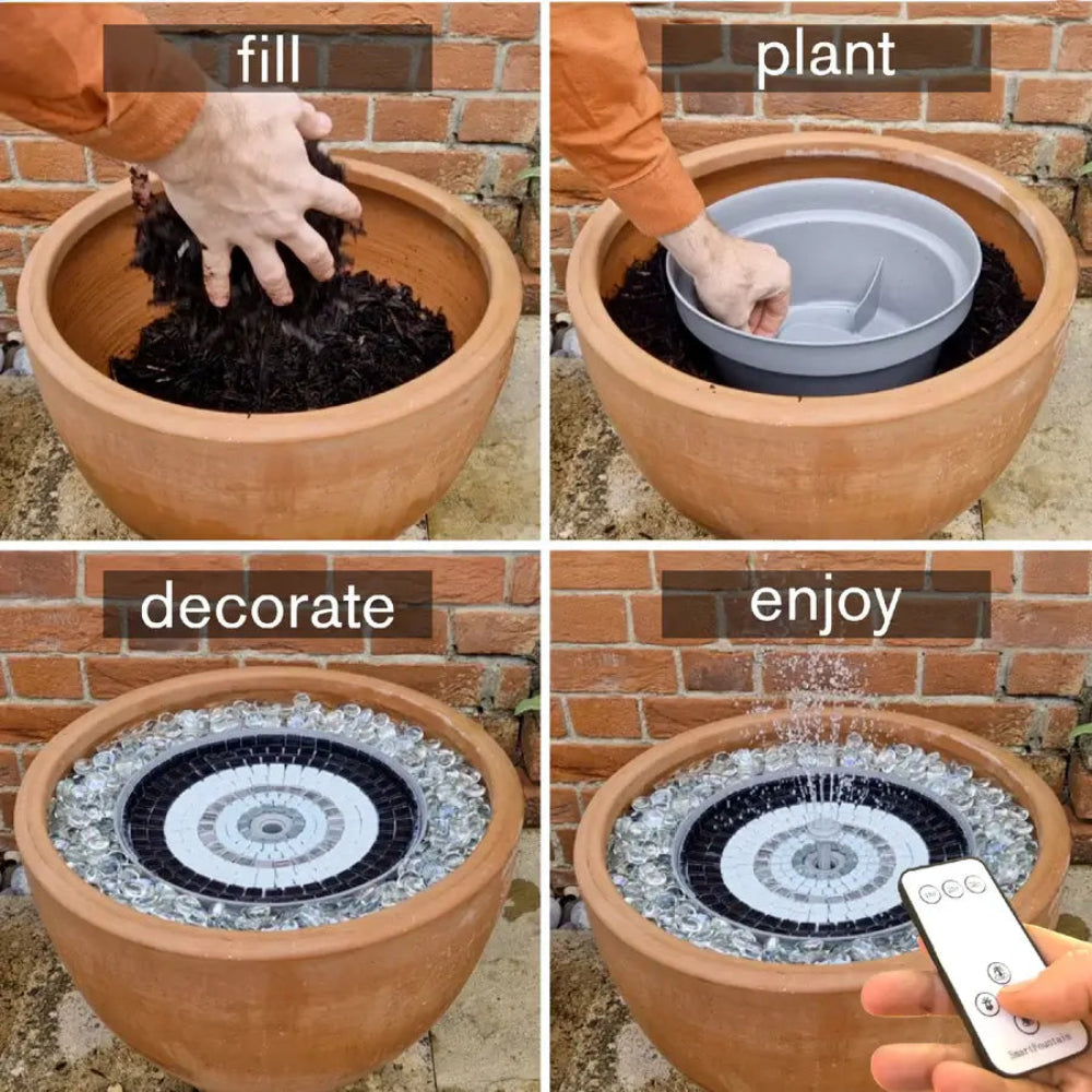 water feature for plant pot