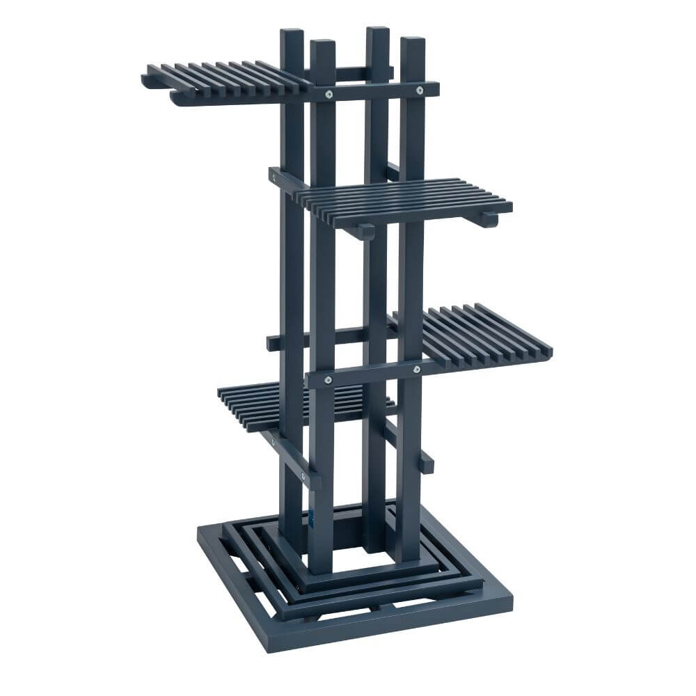 agrey slatted plant stand for outdoor or indoor use