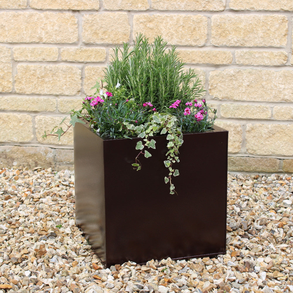 aluzinc cube bronze black planter for garden