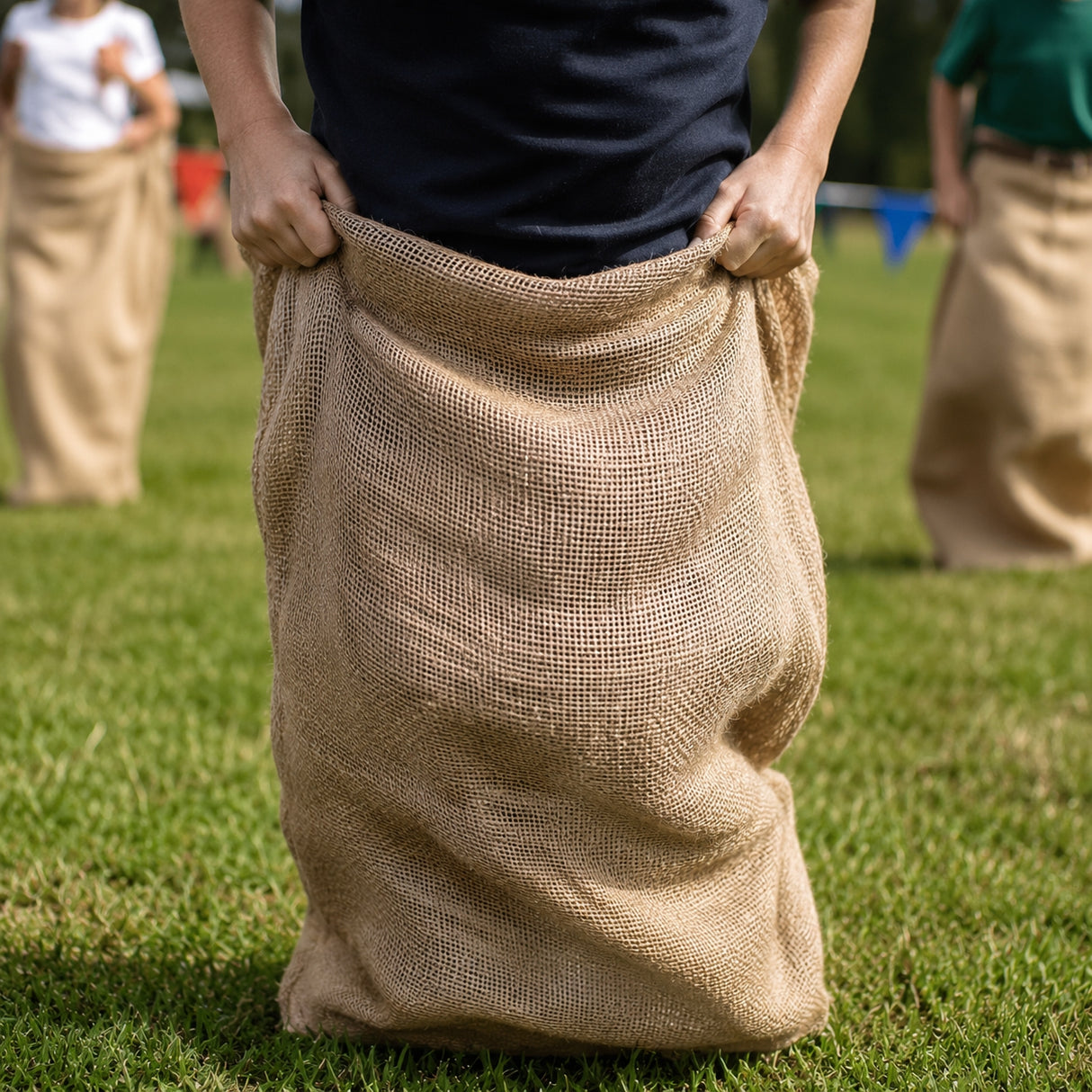 image of a potato sack race