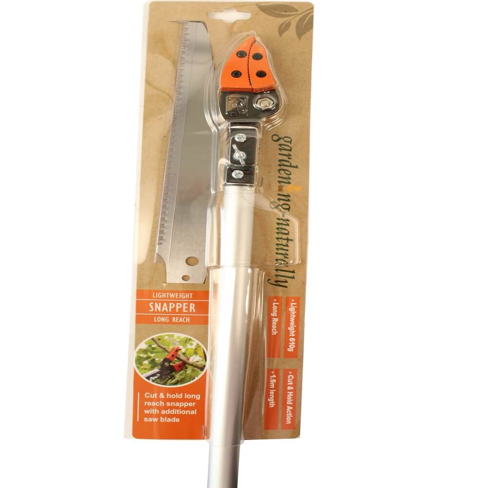 Garden snipper tool with packaging on a white background