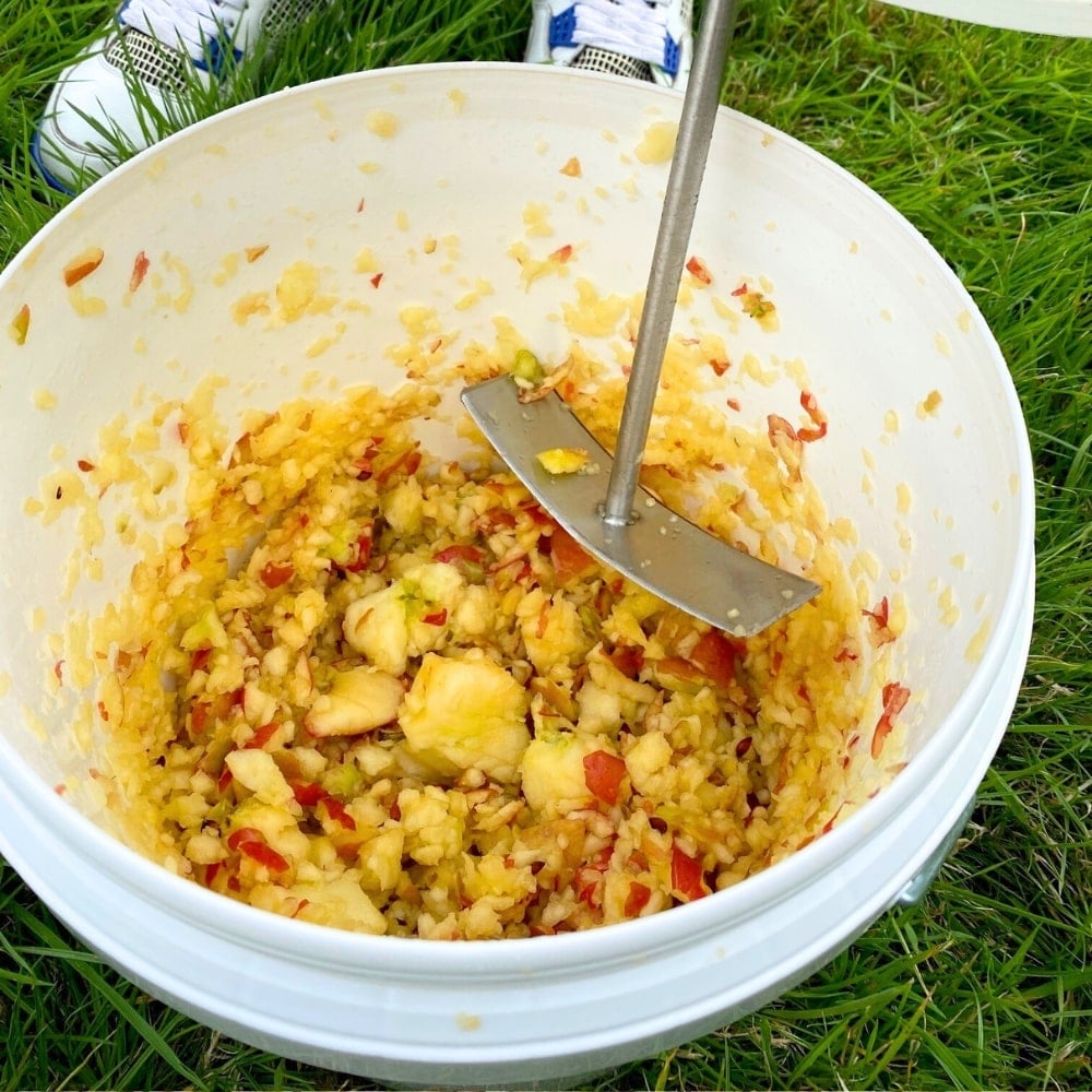 apple scratter with crushed apples