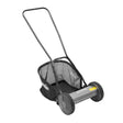 Black lawn mower with grass cutting basket