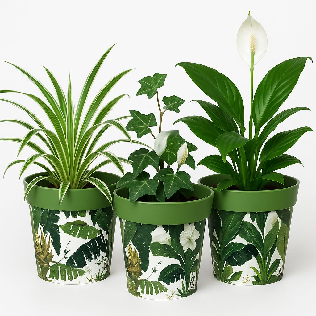 Green Retro Small Flower Pots