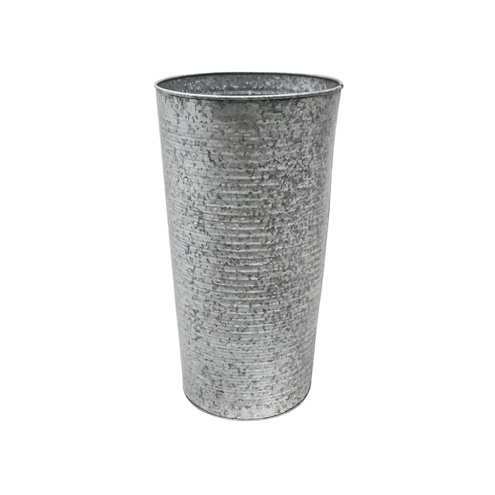galvanised steel outdoor vase