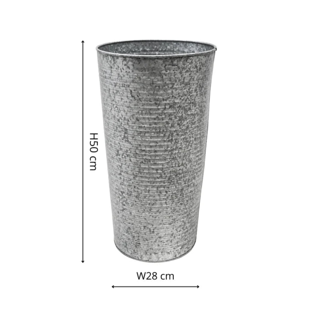 ribbed galvanised steel planter dimensions
