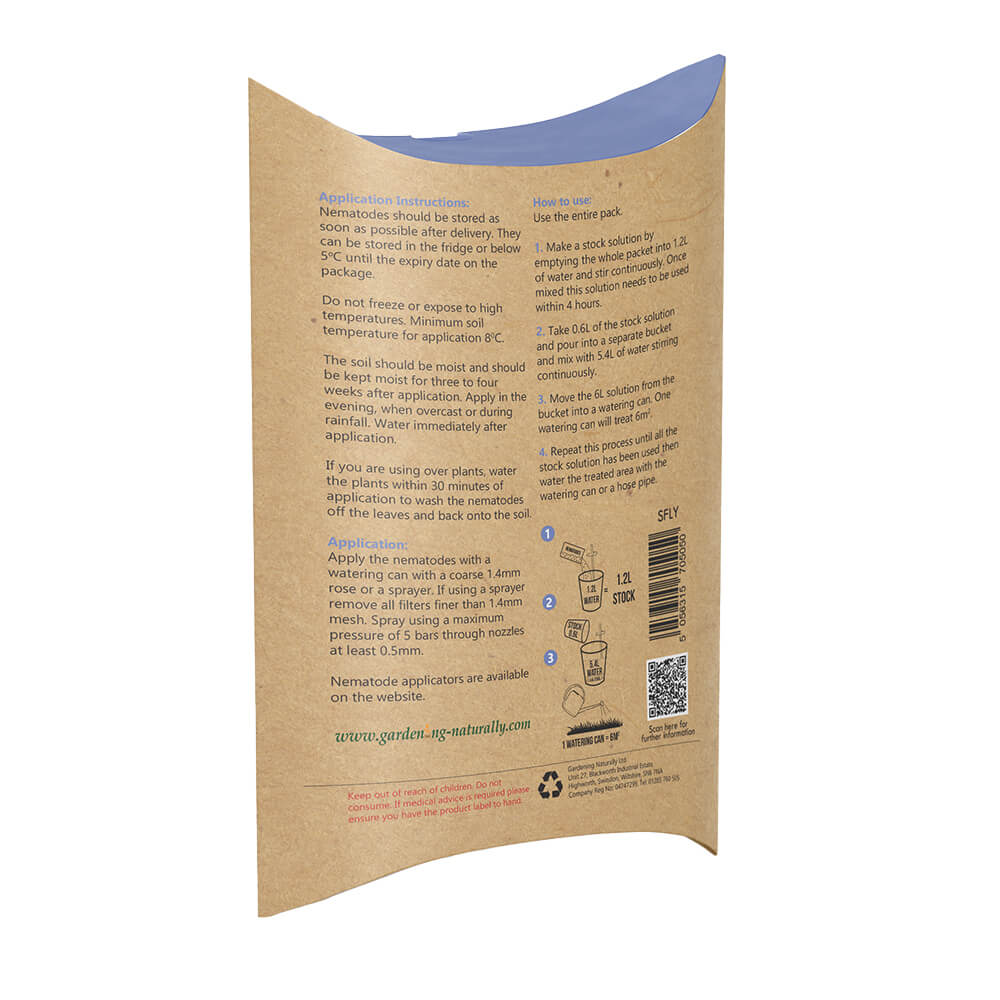 Gardening Naturally Sciarid Fly Nematodes 12m2 Pouch Back