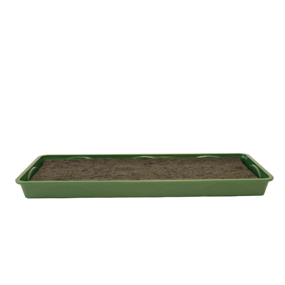 Green garden tray with capillary matting