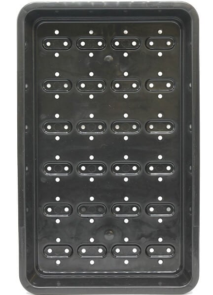 Black seed tray with drainage holes