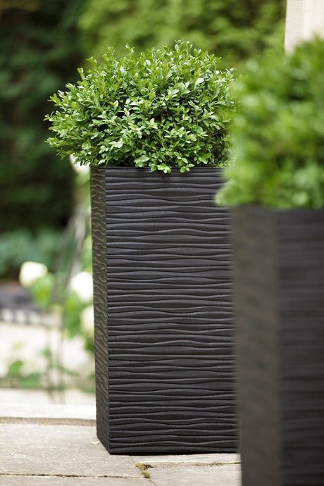 Self Watering Tall Planter Made from Recycled Rubber Serenity
